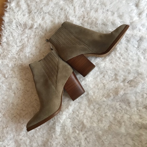Marc Fisher dark tan suede leather ankle boots - Picture 4 of 7